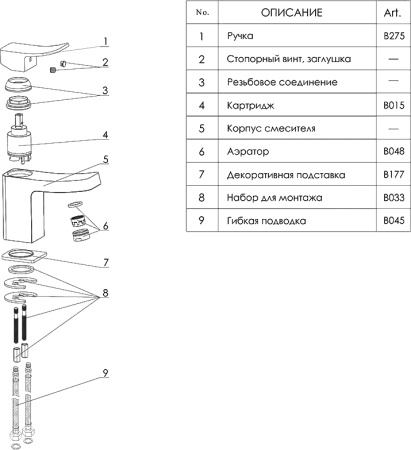Смеситель для раковины WasserKRAFT Aller 1063WHITE