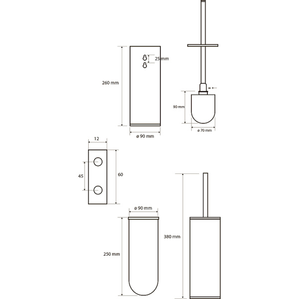 Ёршик для унитаза Bemeta White 102313064 белый матовый