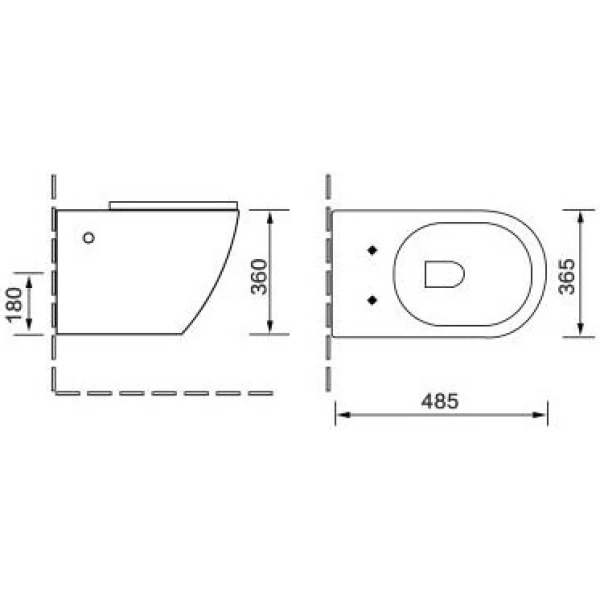 Унитаз подвесной SantiLine SL-5005MG безободковый, с сиденьем микролифт, серый матовый