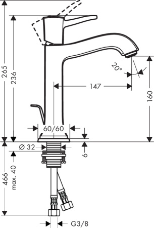 Смеситель для раковины hansgrohe Metropol Classic 31302000