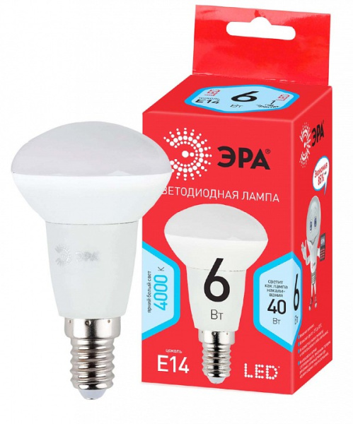 Лампа светодиодная Эра  E14 6Вт 4000K LED R50-6W-840-E14 R