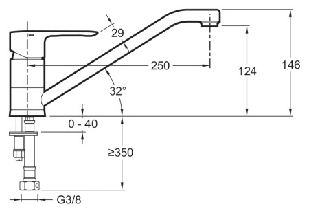 Смеситель для кухни Jacob Delafon July E16084-4-CP