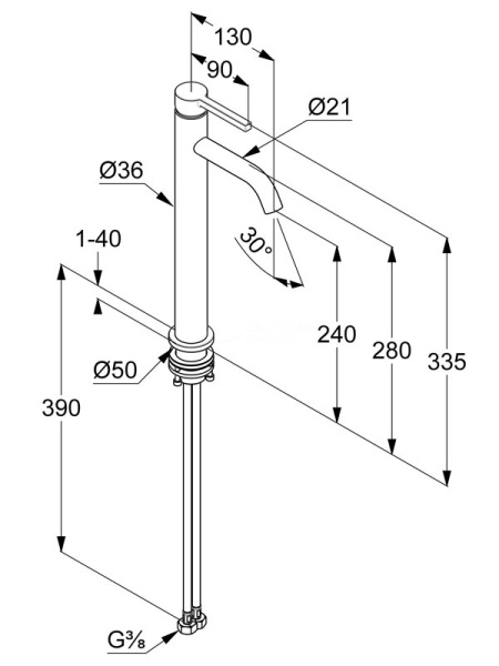 Смеситель для раковины Kludi Nova Fonte 202983915 черный матовый