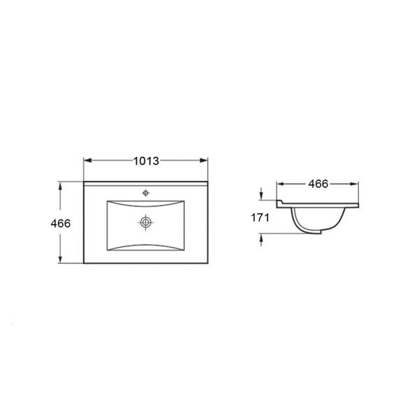 Раковина Vincea 100 см VBS-13100MA антрацит матовый