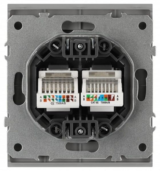 Розетка двойная Ethernet RJ-45 без рамки Эра Arktik Б0070486