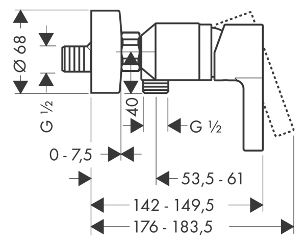 Смеситель для душа hansgrohe Metris S 31660000