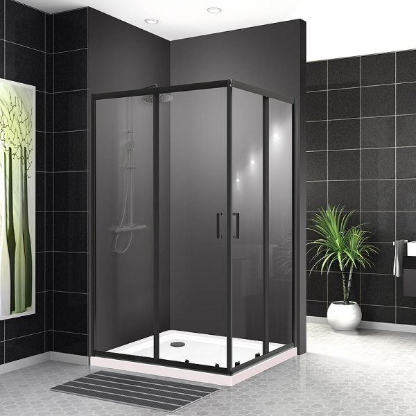 Душевой уголок BelBagno Uno 120x100 UNO-195-AH-2-120/100-C-NERO черный матовый