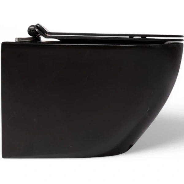 Унитаз подвесной Charus Estella EWC700-121ВТ безободковый, торнадо, с сиденьем микролифт, черный матовый