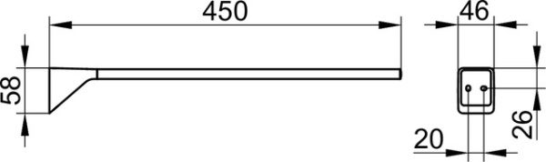 Полотенцедержатель Keuco Aveno 45 14620370000 черный матовый