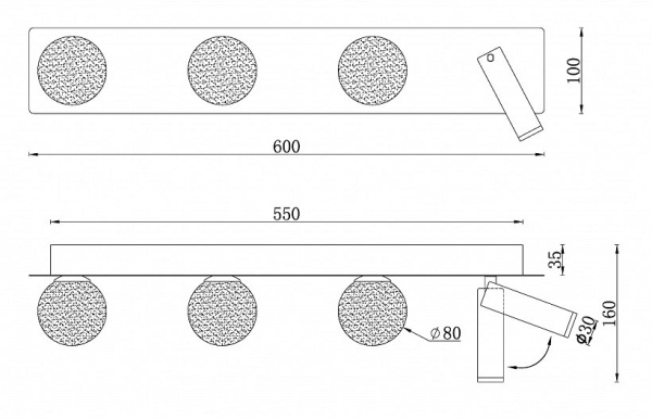 Бра iLedex Telescope W4774-60 SWH