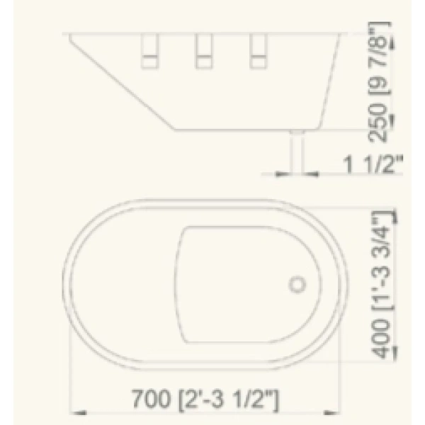 Ванна детская из нержавеющей стали 74x44 см Nofer Shower 13058.2