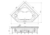 Акриловая ванна Jacuzzi Aura 160x160 9F43-483A