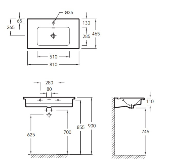 Раковина Jacob Delafon VOX EXAE112-Z-00