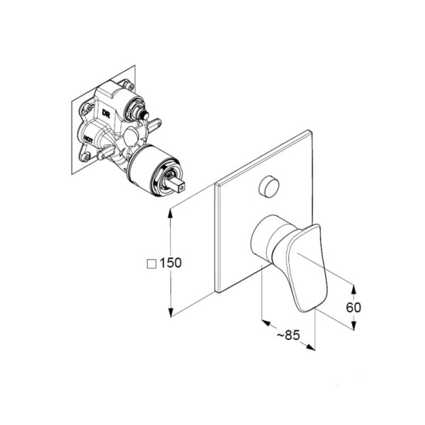 Смеситель для ванны и душа Kludi Ambienta 537590575
