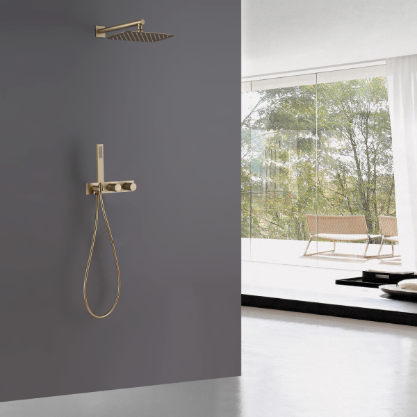 Душевая система Abber Rund AF8718G золото матовое