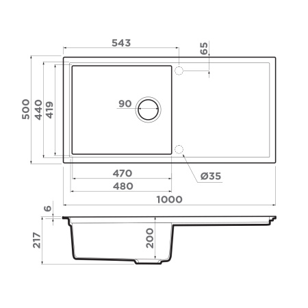 Кухонная мойка Omoikiri Sintesi 100 4997129 leningrad grey