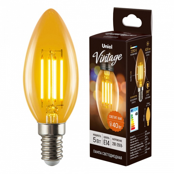 Лампа светодиодная Uniel LED-C35 E14 5Вт 2700K UL-00002396