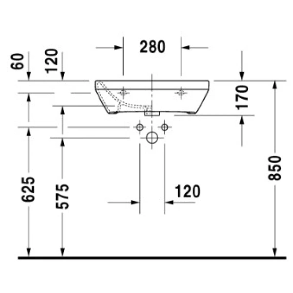 Раковина 55x44 см Duravit DuraStyle Med 2324550000