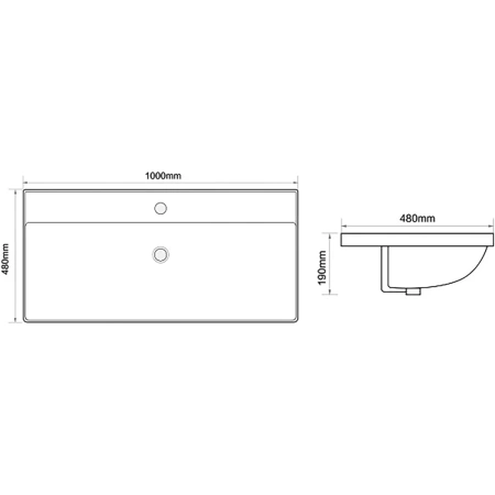 Раковина Misty Valerie RCW-1418100WH 100x48 см, накладная, белый