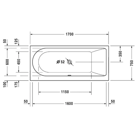 Акриловая ванна 170x75 см R Duravit Darling New 700243000000000