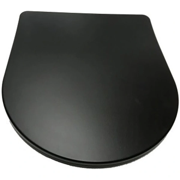 Унитаз подвесной CeramaLux B2330-1MB безободковый, с сиденьем микролифт, черный матовый