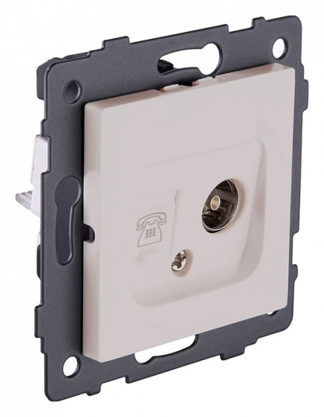 Розетка двойная RJ-11 и Ethernet RJ-45, без рамки Kollinger  REA-013CM