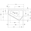 Акриловая ванна 177x130 см R Duravit Paiova 5 700395000000000