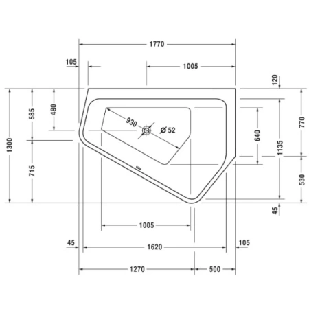 Акриловая ванна 177x130 см R Duravit Paiova 5 700395000000000