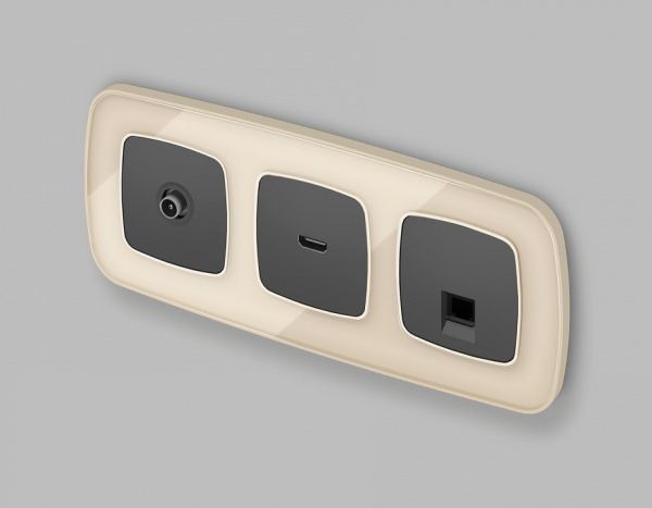 Накладка для ТВ-розетки Ambrella Volt Quant OP9130