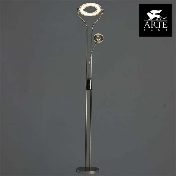 Торшер с подсветкой Arte Lamp Duetto led A5904PN-2SS