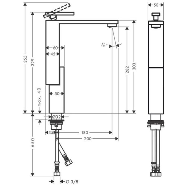 Смеситель для раковины Axor Edge 46030000