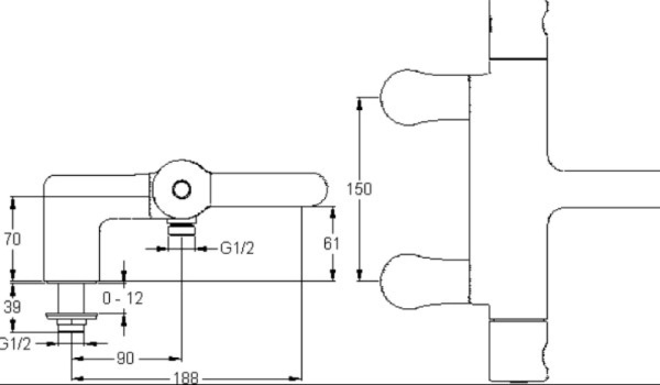 Смеситель для ванны Jacob Delafon Singulier E10871-CP термостатический