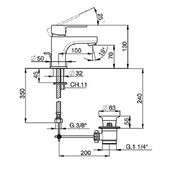 Смеситель для раковины Cisal Tender C200051021