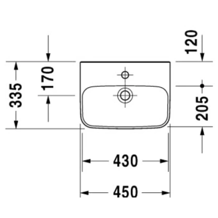 Раковина 45x33,5 см Duravit DuraStyle 0708450000