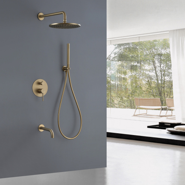 Душевой комплект Abber Wasser Kreis AF8117G золото матовое