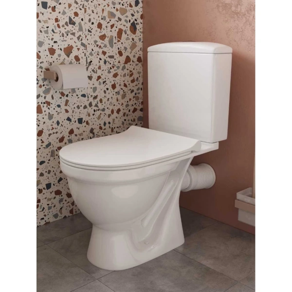 Унитаз-компакт Santek Алькор 1WH501835 безободковый, с сиденьем микролифт, белый