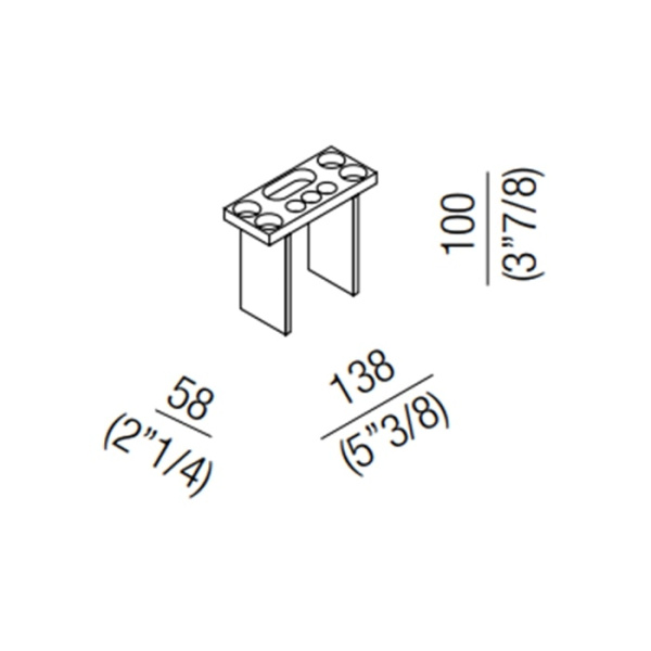 Полочка Agape Puzzle ALEG531GR серый