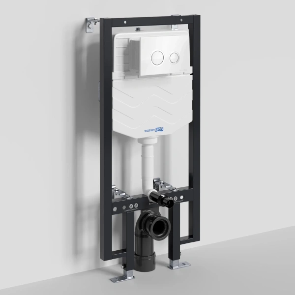 Инсталляция для унитаза WasserKRAFT Vils 56 56TLT.010.ME.WH01 с кнопкой смыва, белый/хром/белый