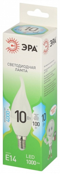 Лампа светодиодная Эра Green Line E14 10Вт 4000K LED BXS-10W-840-E14 GL