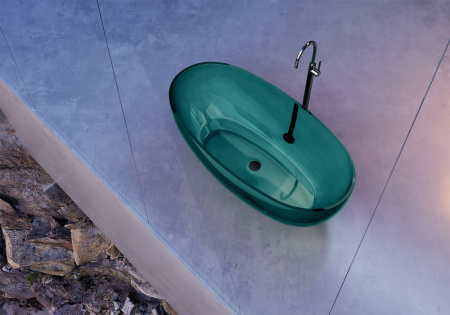 Прозрачная ванна Abber Kristall 170x75 AT9703Aquamarin бирюзовый