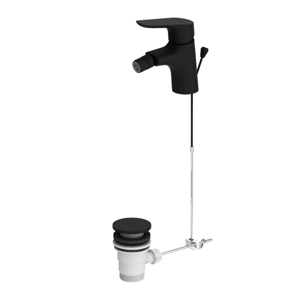 Смеситель для биде Damixa Jupiter 770240300 донным клапаном черный матовый