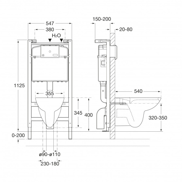 Унитаз с инсталяцией Roca Debba Round 7893104980