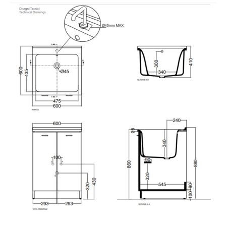 Раковина Kerasan Aquadom 60х60 см 029401*1