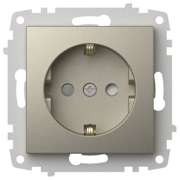 Розетка с заземлением и со шторкой, без рамки Elbi Eleсtriс Zena Vega 609-011400-243