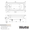 Ванна чугунная Wotte Vector 1700x750 170x75 см, белый