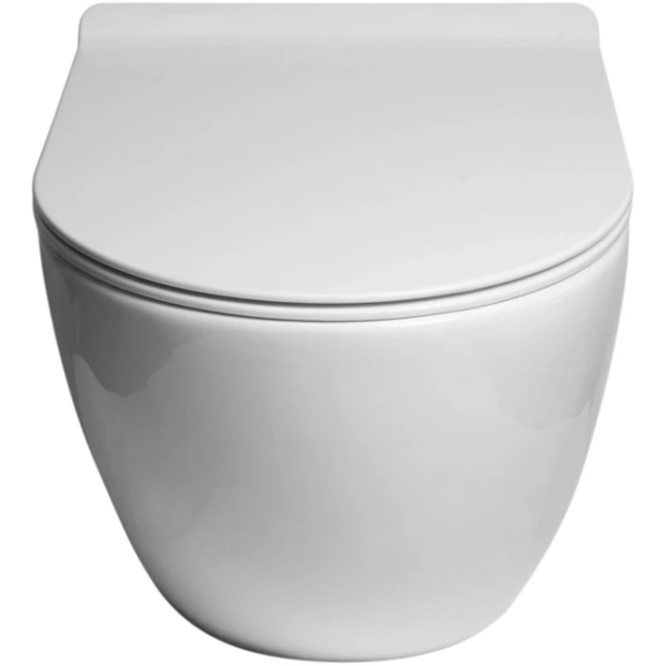 Унитаз подвесной SantiLine SL-5002 безободковый, с сиденьем микролифт, белый