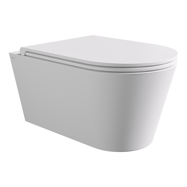 Подвесной унитаз с крышкой и сиденьем Alice Hide Round 31170109SET белый матовый