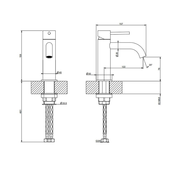 Смеситель для раковины Gessi 316 54002#708