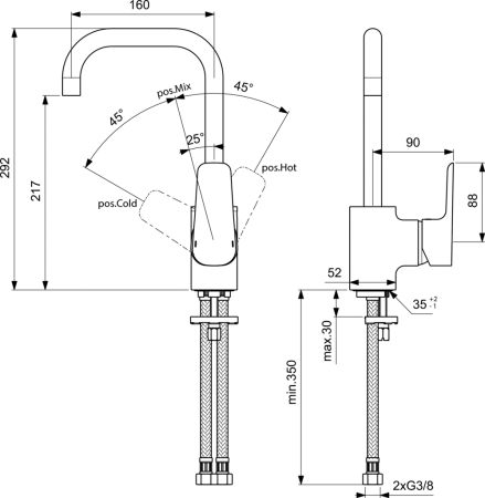 Смеситель для раковины Ideal Standard Ceraplan III B0708AA
