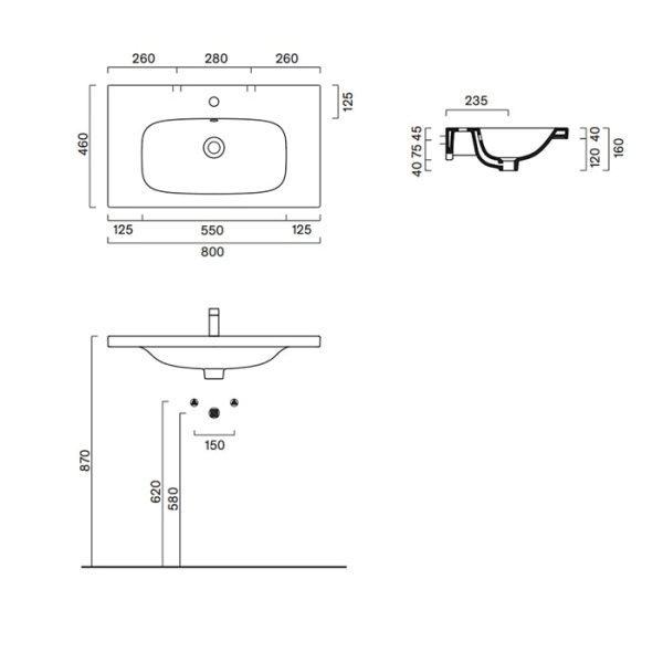 Раковина Catalano Alvea 80 0620810001